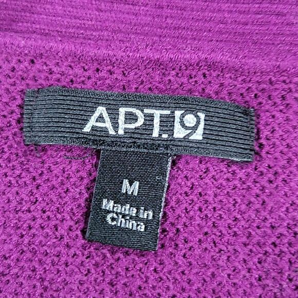 🔺️Apt 9 Purple Textured Boatneck Cuffed Sleeve Sweater Top Medium - Picture 8 of 11